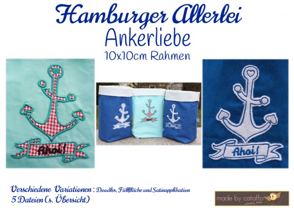Stickdatei Hamburger Allerlei- Ankerliebe 10x10cm