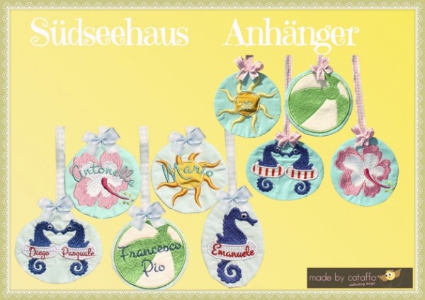 Stickdatei "Südseehaus" Haustürschild ITH 13x18cm