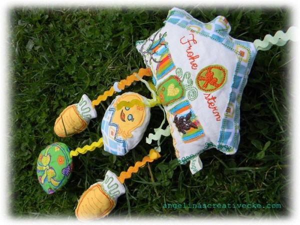 Stickdatei "Hoppy Easter" Haustürschild ITH 13x18cm