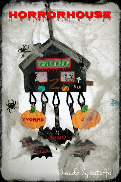 Stickdatei "Horrorhouse" Haustürschild ITH 18x30cm