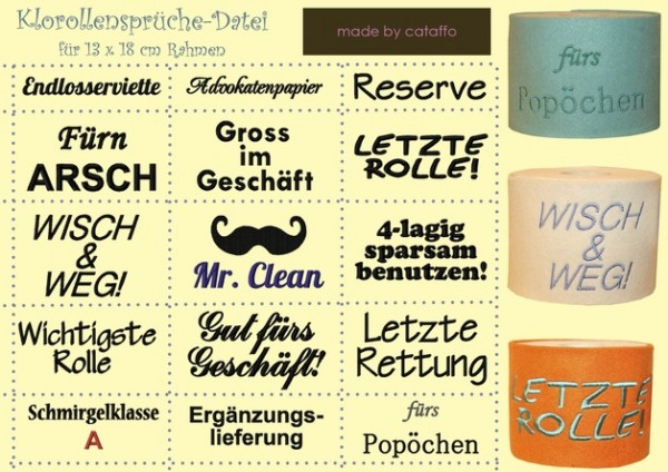 Klorollensprüche - Stickdatei