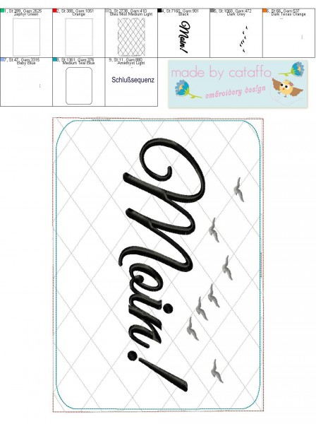 mbroidery design maritime pot mats ITH for 7.8.2x7.8" hoops and bigger "Sailboat"