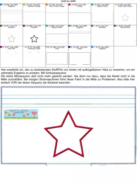 ITH Stickdatei Baggie *Stern* - 18x30 cm