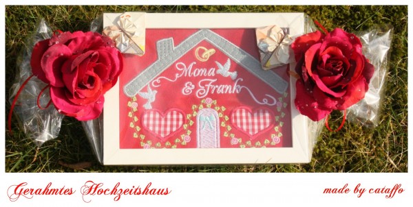 Stickdatei "Hochzeitshaus" Haustürschild ITH 18x30cm