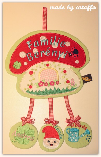 Stickdatei "Pilzhaus" Haustürschild ITH 13X18cm