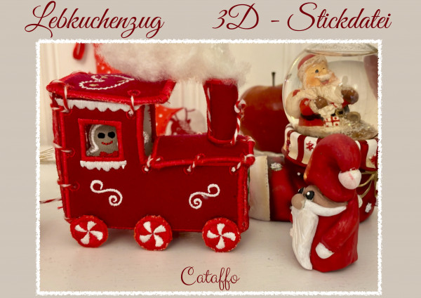 Stickdatei 3D-Lebkuchenzug - Bauset für Rahmen ab 13x18 cm