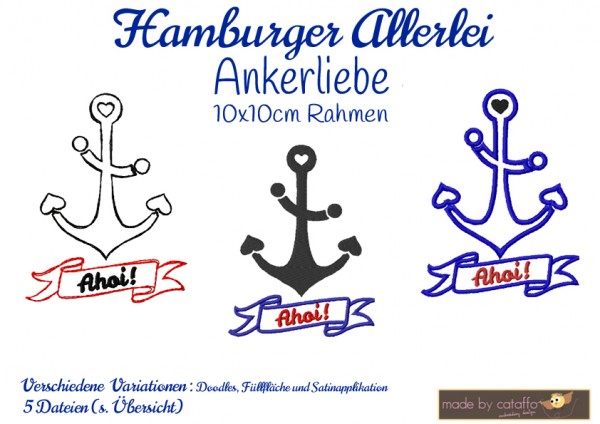 Stickdatei Hamburger Allerlei- Ankerliebe 10x10cm