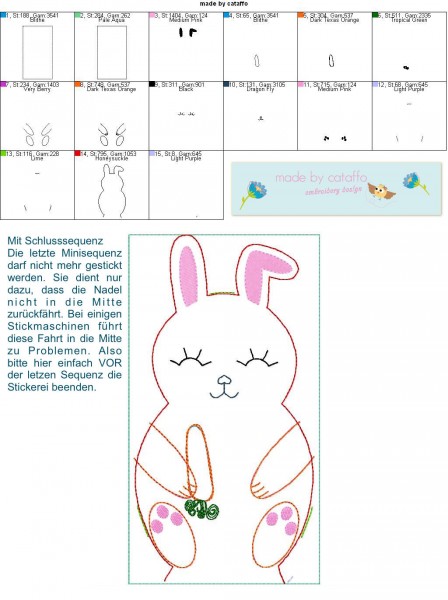 Stickdatei Häschen ITH - 13x18 cm