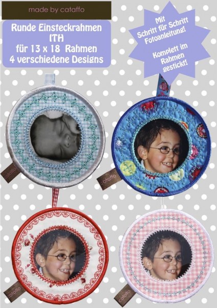 Stickdatei für runde Bilderrahmen ITH - 13x18