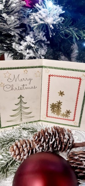 Embroidery design X-mas Paper Card 5x7"