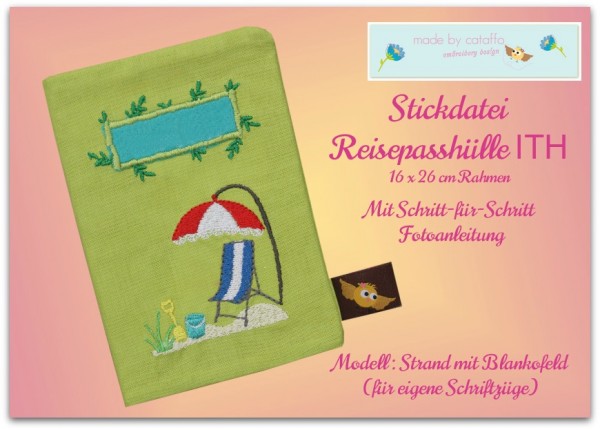 Stickdatei Reisepasshülle ITH - Komplettpaket
