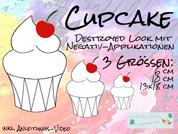 Embroidery design negative application "Cupcake" for 4 x 4 " hoop