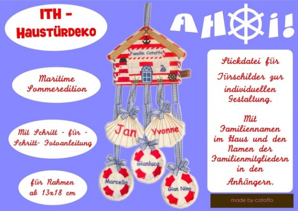 Stickdatei "AHOI" Haustürschild ITH 13x18cm
