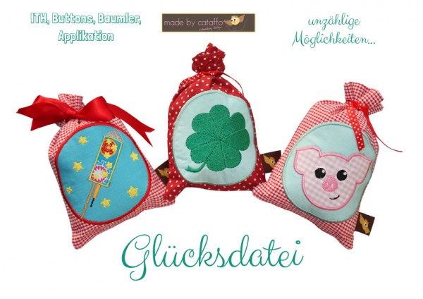 Stickdatei "Glücksdatei" Hausschild ITH 10x10cm