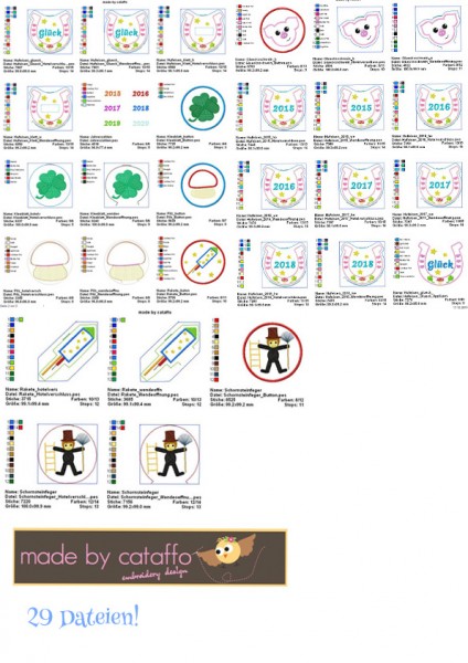 Stickdatei Glücksdatei Hausschild 13x18 cm