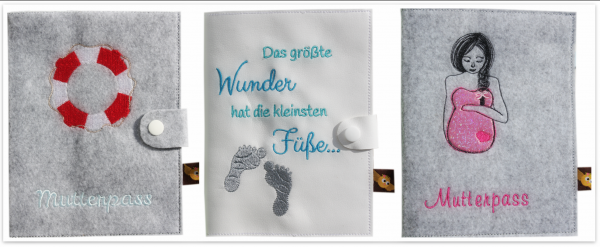 Stickdatei Mutterpässe Filz ITH 18x30 cm