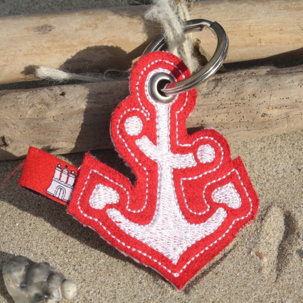 Stickdatei Schlüsselanhänger Anker