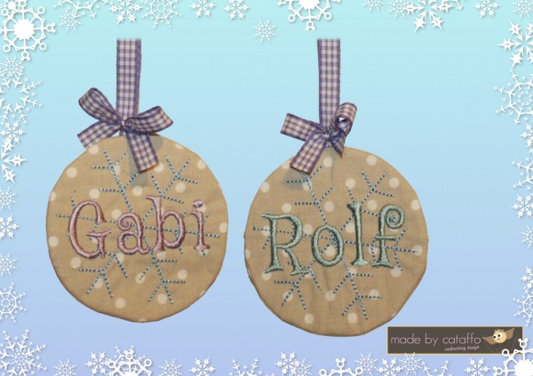 Stickdatei "Schneeflöckchen" Hausschild ITH 16x26cm Winterhaus