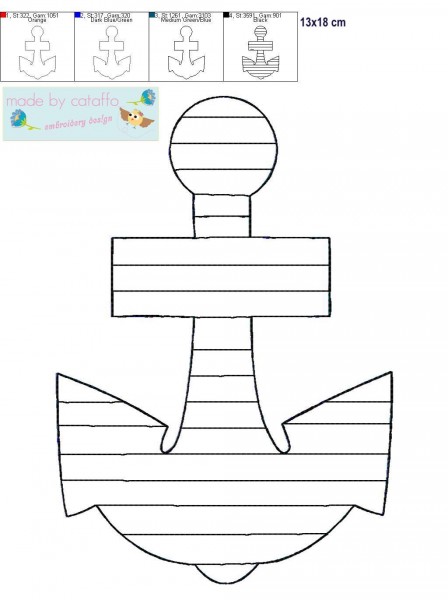 Embroidery design "Anchor" ITH for 4 x 4 " hoop
