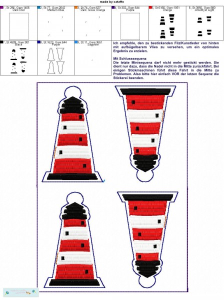 Stickdatei Schlüsselanhänger 6 maritime Designs - SuperSet!