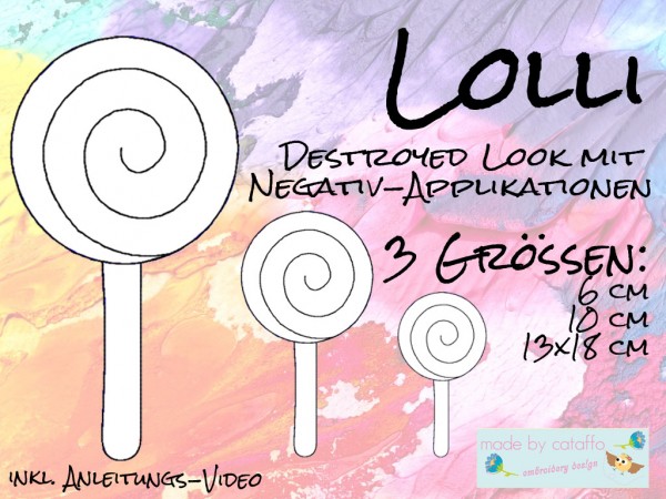 Stickdatei Negativ-Applikation "Lolli" ab 10 x 10 cm