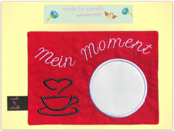 Stickdatei Mug Rugs mit Wendeöffnung 13x18 cm Rahmen ITH