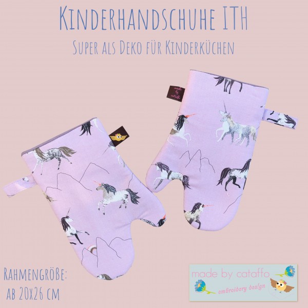 Stickdatei Kinder-Küchenhandschuhe ITH für 16x26 Rahmen