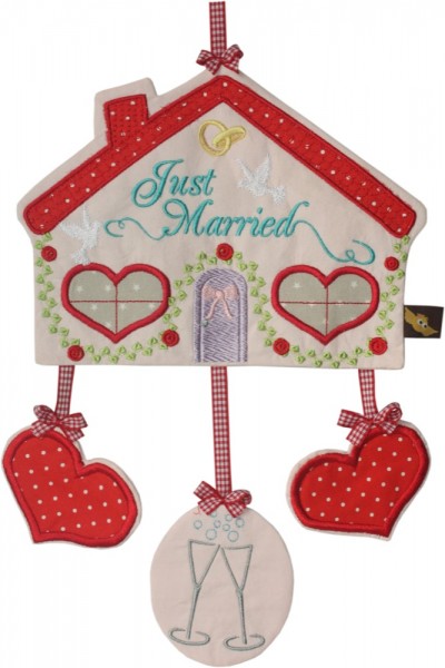 Stickdatei "Hochzeitshaus" Haustürschild ITH 18x30cm