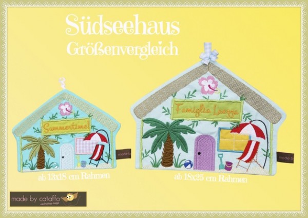 Stickdatei "Südseehaus" Haustürschild ITH 13x18cm