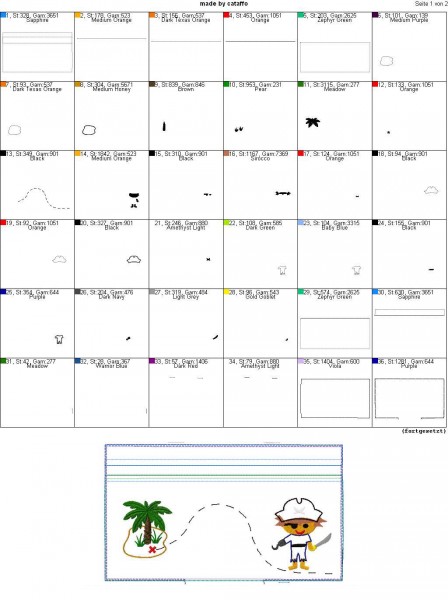 ITH Stickdatei Baggie *Pirat auf Schatzsuche - Applikation* - 18x30 cm