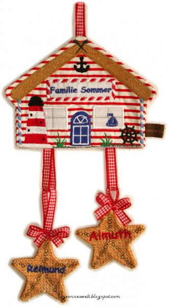 Stickdatei "AHOI" Haustürschild ITH 13x18cm