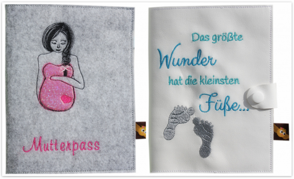 Stickdatei Mutterpässe Filz ITH 18x30 cm