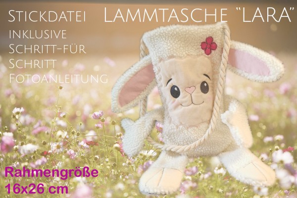 Stickdatei ITH Lammtasche "Lara" für Rahmen ab 16x26 cm