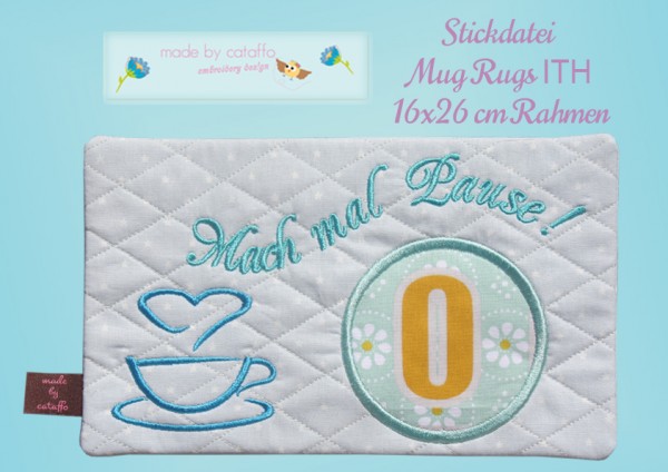 Stickdatei für Mug Rugs ITH - für 16x26 cm
