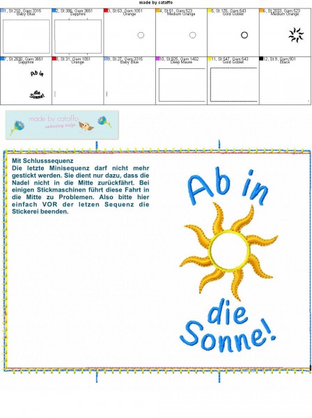 Stickdatei Reisepasshülle ITH - Komplettpaket