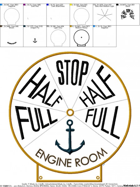 "Maschinenraum 3D" ITH Stickdatei ab 20x28 cm