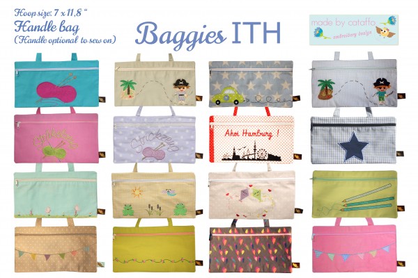 ITH Stickdatei Baggie *Komplett - 17 Versionen* - 18x30 cm