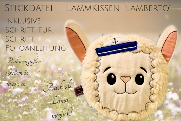 Stickdatei ITH Lammkissen "Lamberto" für Rahmen ab 13x18 cm