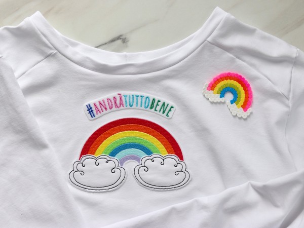 Free embroidery file "Andrà tutto bene" and "Alles wird gut"