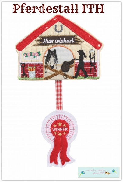Stickdatei "Pferdestall" Haustürschild ITH 18x30cm