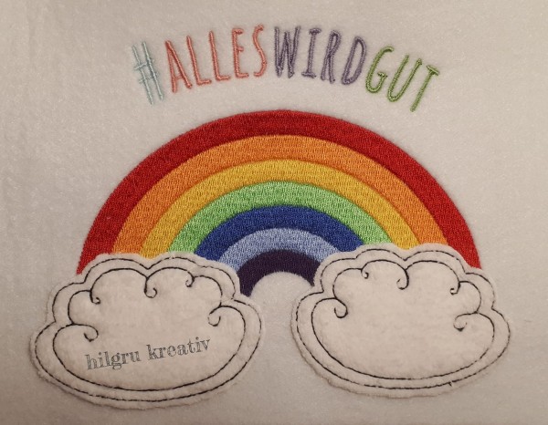 Free embroidery file "Andrà tutto bene" and "Alles wird gut"