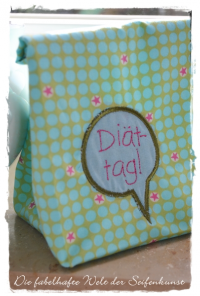 Stickdatei speaking lunchbags - Sprüche