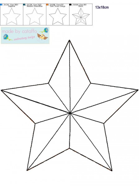 Embroidery design negative application"Star" for 4 x 4 " hoop