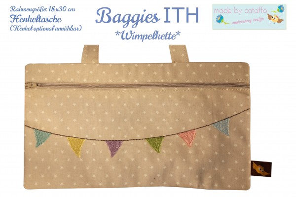 ITH Embroidery design "Baggie" 7" x 11.8" "bunting"