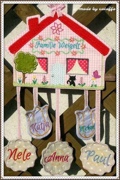 Stickdatei "Primavera" Haustürschild ITH 18x30cm