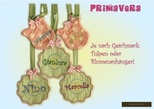 Stickdatei "Primavera" Haustürschild ITH 18x30cm