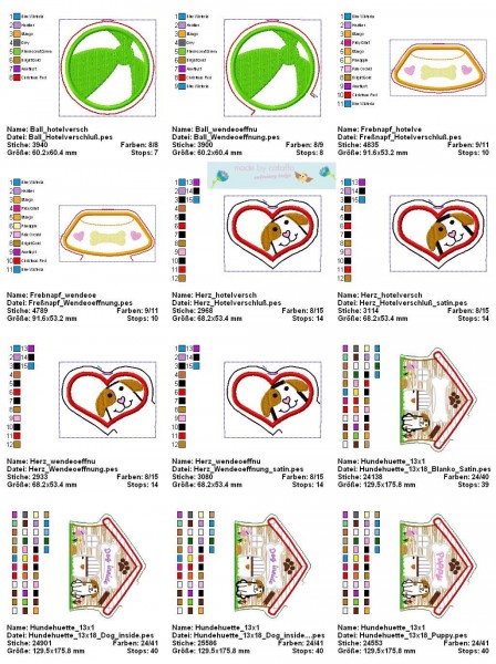 "Hundehüttenhaus" ITH Stickdatei 18x30 cm