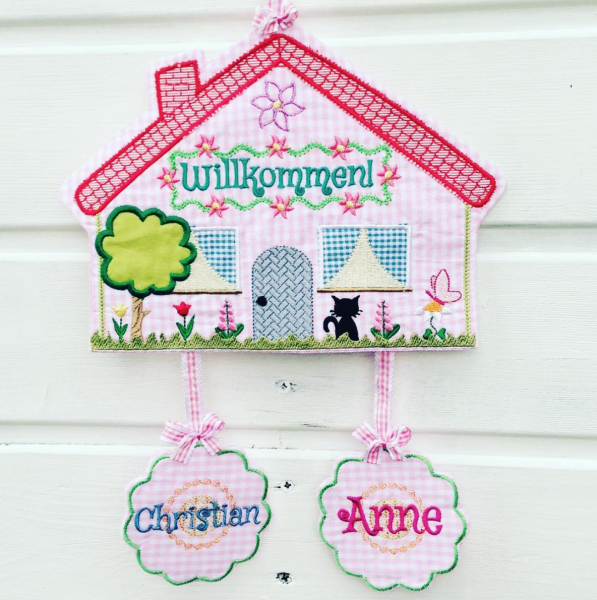 Stickdatei "Primavera" Haustürschild ITH 18x30cm