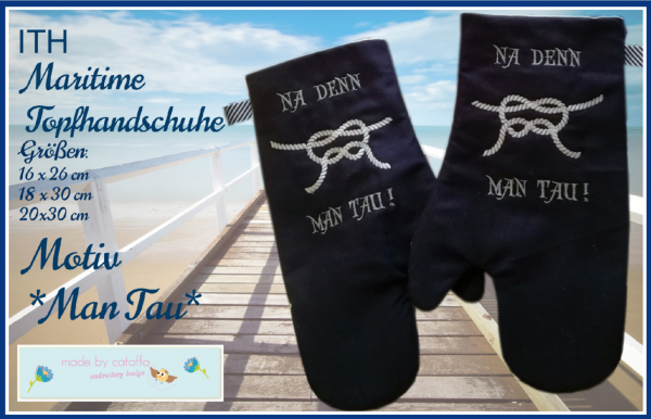 Embroidery design maritime Kitchen gloves ITH for 6.2x10.2" hoops and bigger complete set