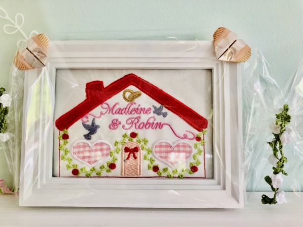 Stickdatei "Hochzeitshaus" Haustürschild ITH 13x18cm